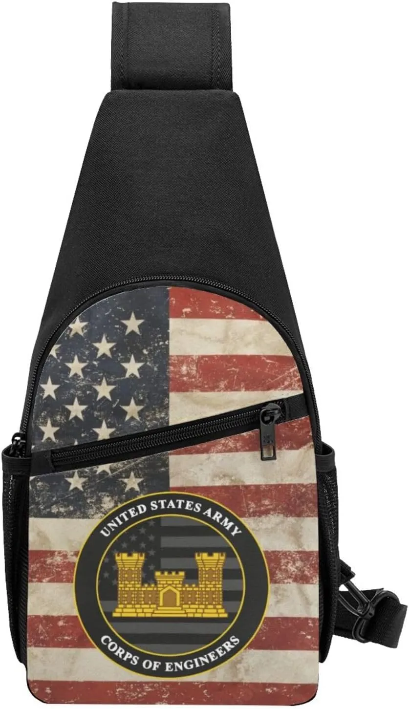 Army Corps of Engineers USACE Sling Bag Crossbody Backpack Shoulder Casual Daypack Bags for Men