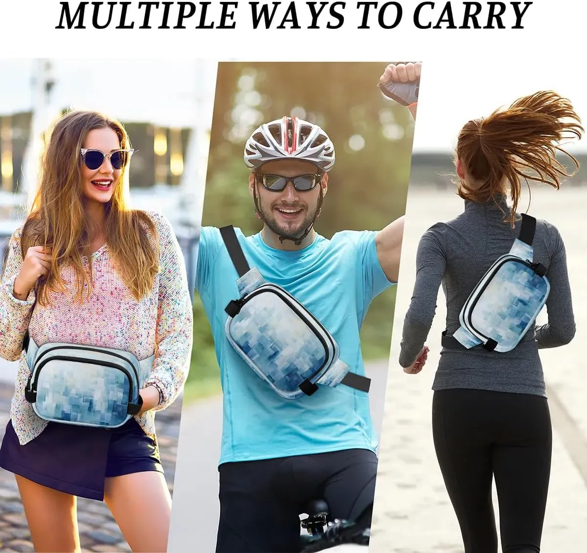 Art Abstract Patterns Fanny Packs for Women Men Waterproof Waist Bag with Adjustable Strap Belt Bag for Travel Running Hiking