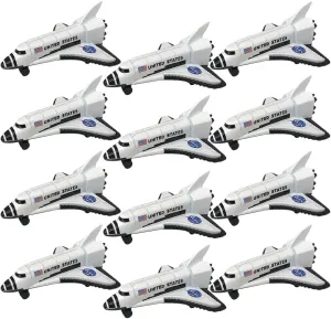 ArtCreativity Diecast Space Shuttles, Set of 12, Durable Diecast Metal NASA Space Ship Toys for Boys, Astronaut Cake Decorations, Astronaut Space Theme Party Favors, Goodie Bag Fillers