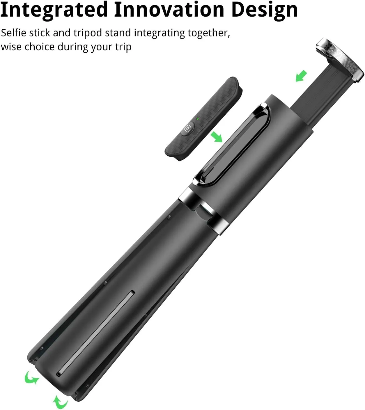 ATUMTEK Selfie Stick Tripod, Extendable 3 in 1 Aluminum Bluetooth Selfie Stick with Wireless Remote and Tripod Stand for iPhone 16/15/14/13/12/11 Pro Max/XS Max/XS/XR/X/8/7, Samsung Smartphones Black