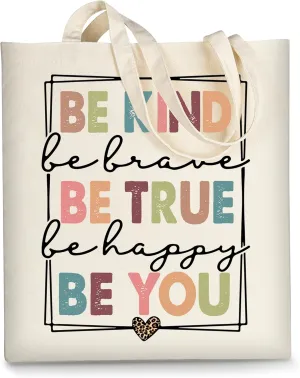 AUSVKAI Canvas Tote Bag Aesthetic for Women, Cute Cloth Cotton Bags for College Shopping Beach Grocery and Trendy Gifts