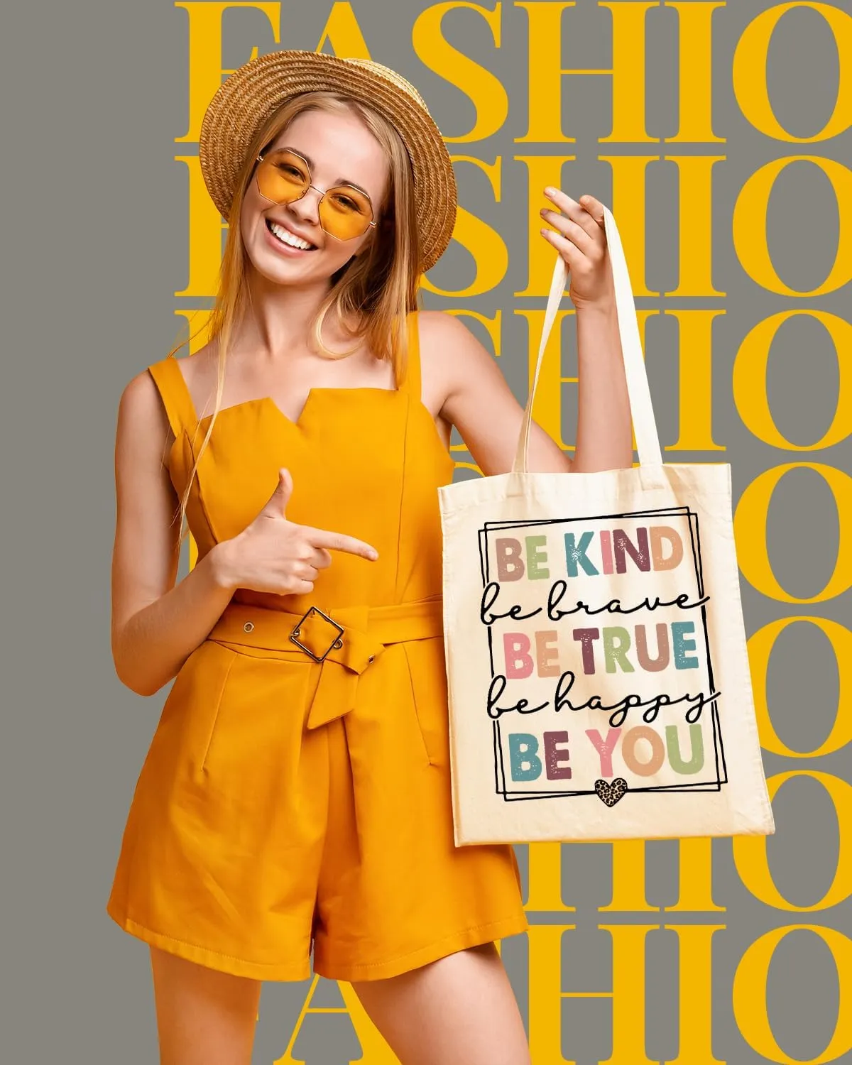 AUSVKAI Canvas Tote Bag Aesthetic for Women, Cute Cloth Cotton Bags for College Shopping Beach Grocery and Trendy Gifts