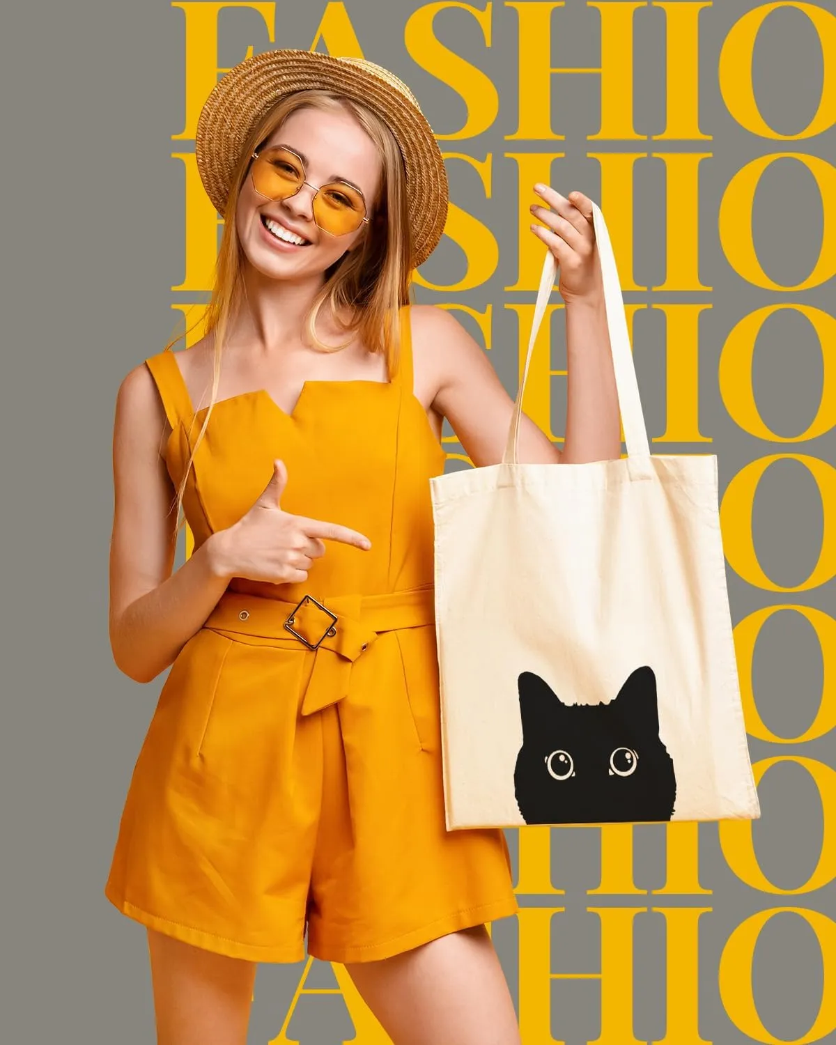 AUSVKAI Canvas Tote Bag Aesthetic for Women, Cute Reusable Cloth Cotton Bags for Shopping Beach Trendy Gifts