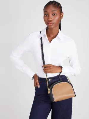 AUTHENTIC/ORIGINAL KateSpade KS Morgan Colorblocked Double-zip Dome Crossbody Bag Beige