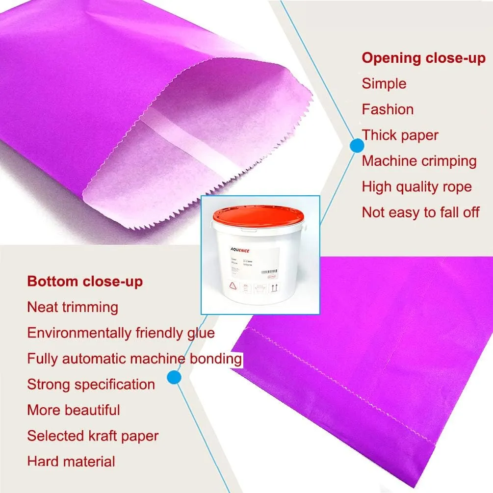 AZOWA Candy Buffet Bags Purple Color 6 x 9 In Large Paper Treat Bags Pack of 100