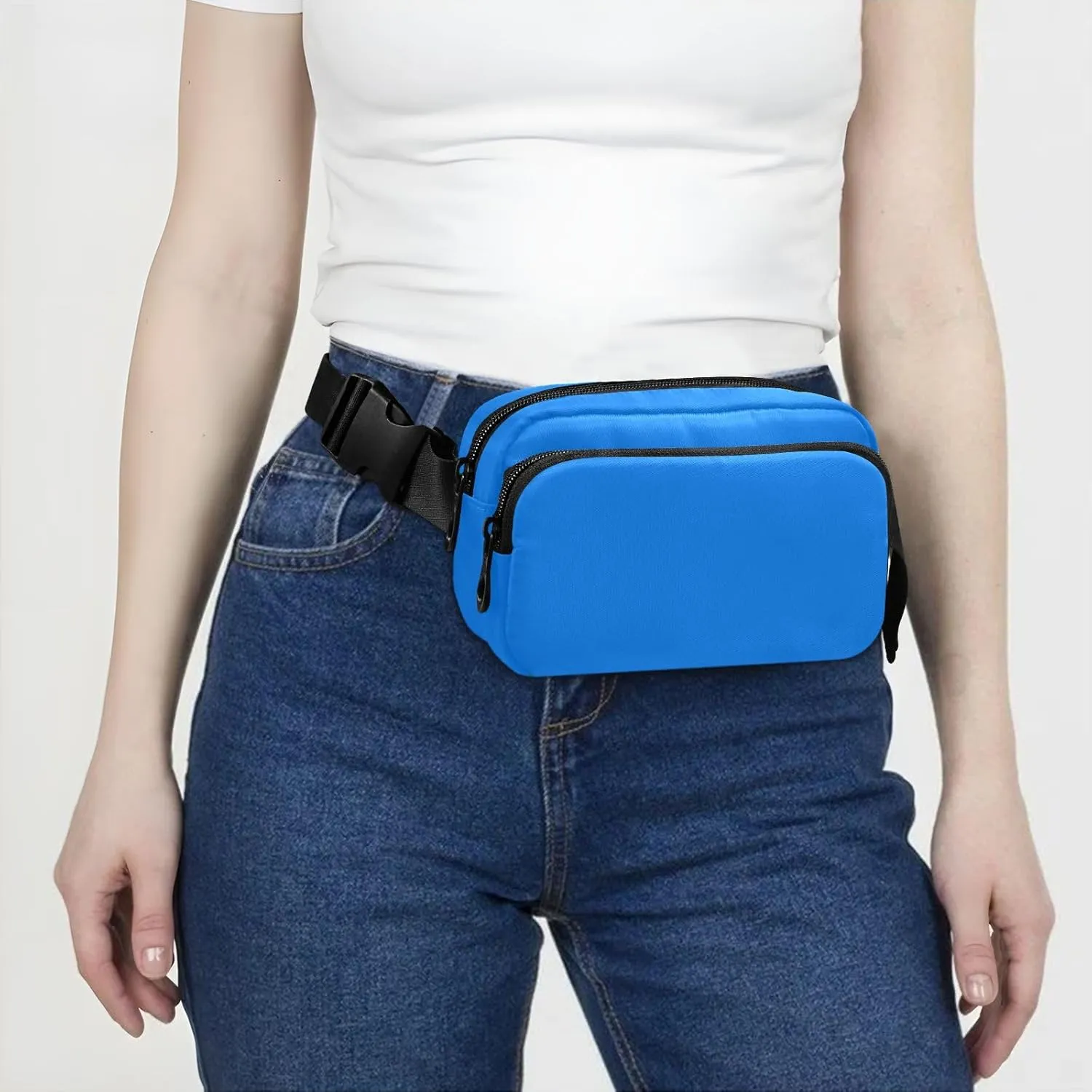 Azure Strap Bags for Women Crossbody Hip Bum Bag for Travel Shopping Hiking Cycling Running, 8 x 5.3 x 2.3 Inches