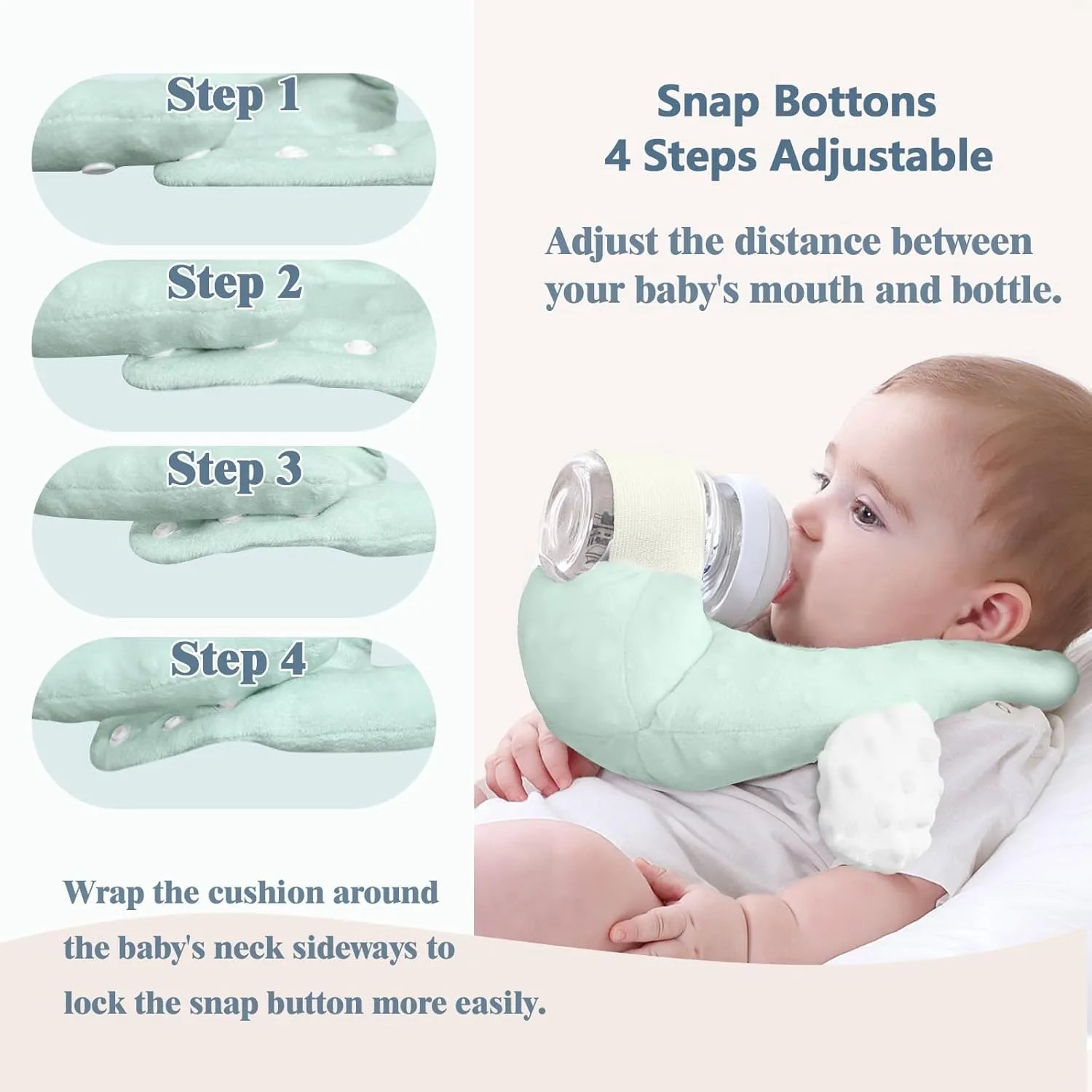 Baby Bottle Holder,Bottle Holder for Baby self Feeding,Baby Bottle Holder Hands Free Feeding,Newborn Bottle Holder,Twin Baby Feeding Pillow,Newborn Essentials (Minty Green）