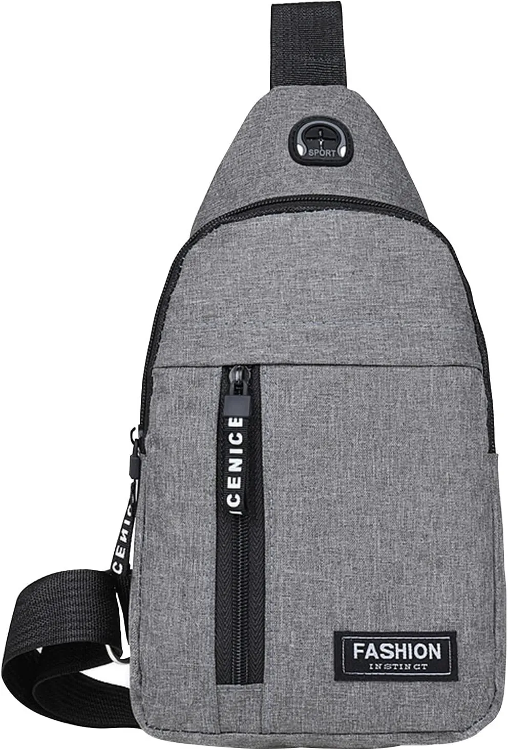 Backpack Str𝘢p B𝘢g for Men Hiking Bag Sl𝘪ng Bag with Headphone Hole Backpack Travel Bags Chest Bag