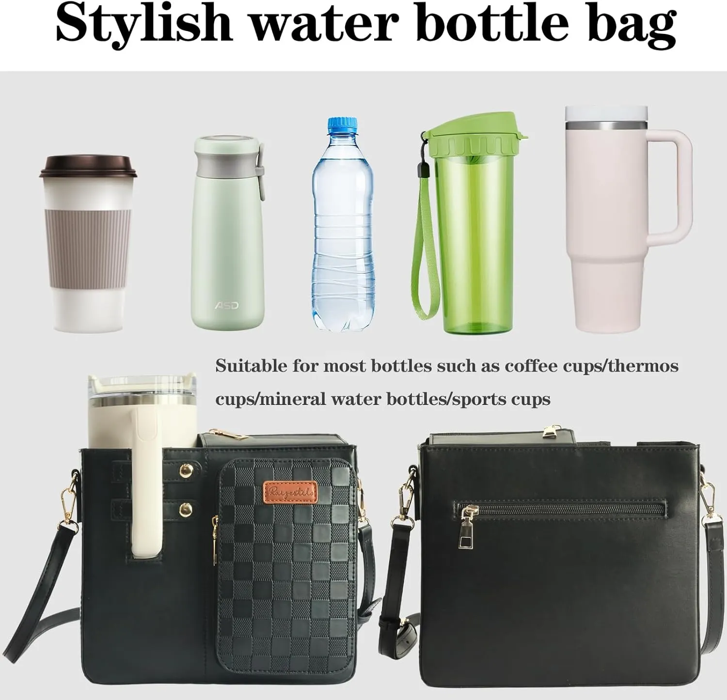 Bag Crossbody for Stanley Cup Purse, Water Bottle Bag Holder Crossbody with Stanley Cup, Adjustable Women Shoulder Strap Bag