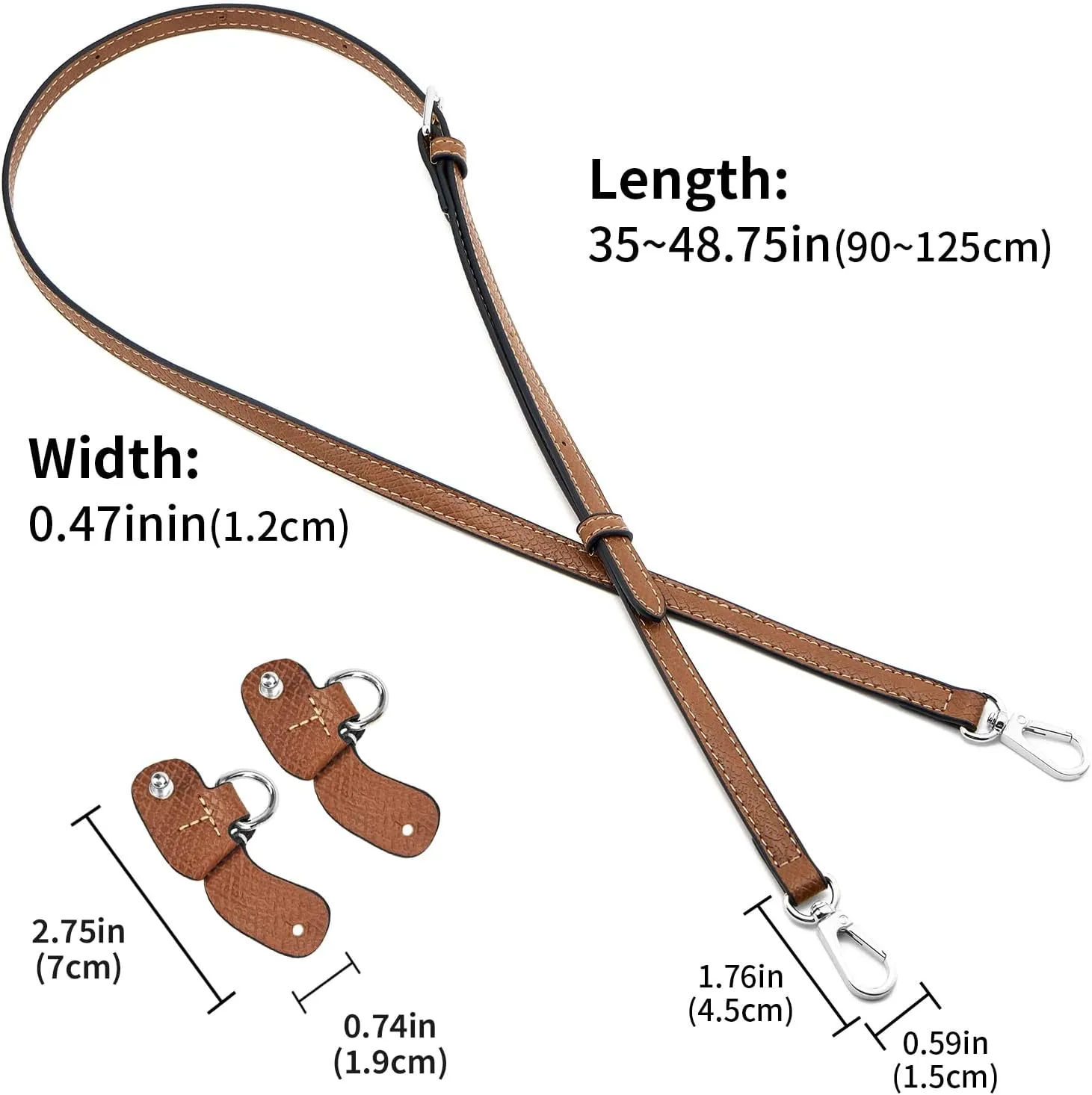 Bag Strap Suitable for Longchamp Mini Pouch, Purse Crossbody Replacement Adjustable Shoulder Strap Conversion Kit