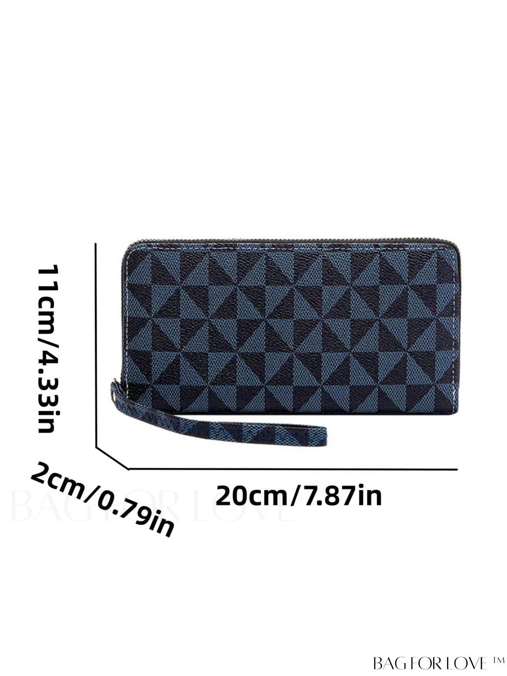 BagForLove - Chic Zippered Long Wallet with Colorblocked Triangle Pattern - A Fashionable Choice