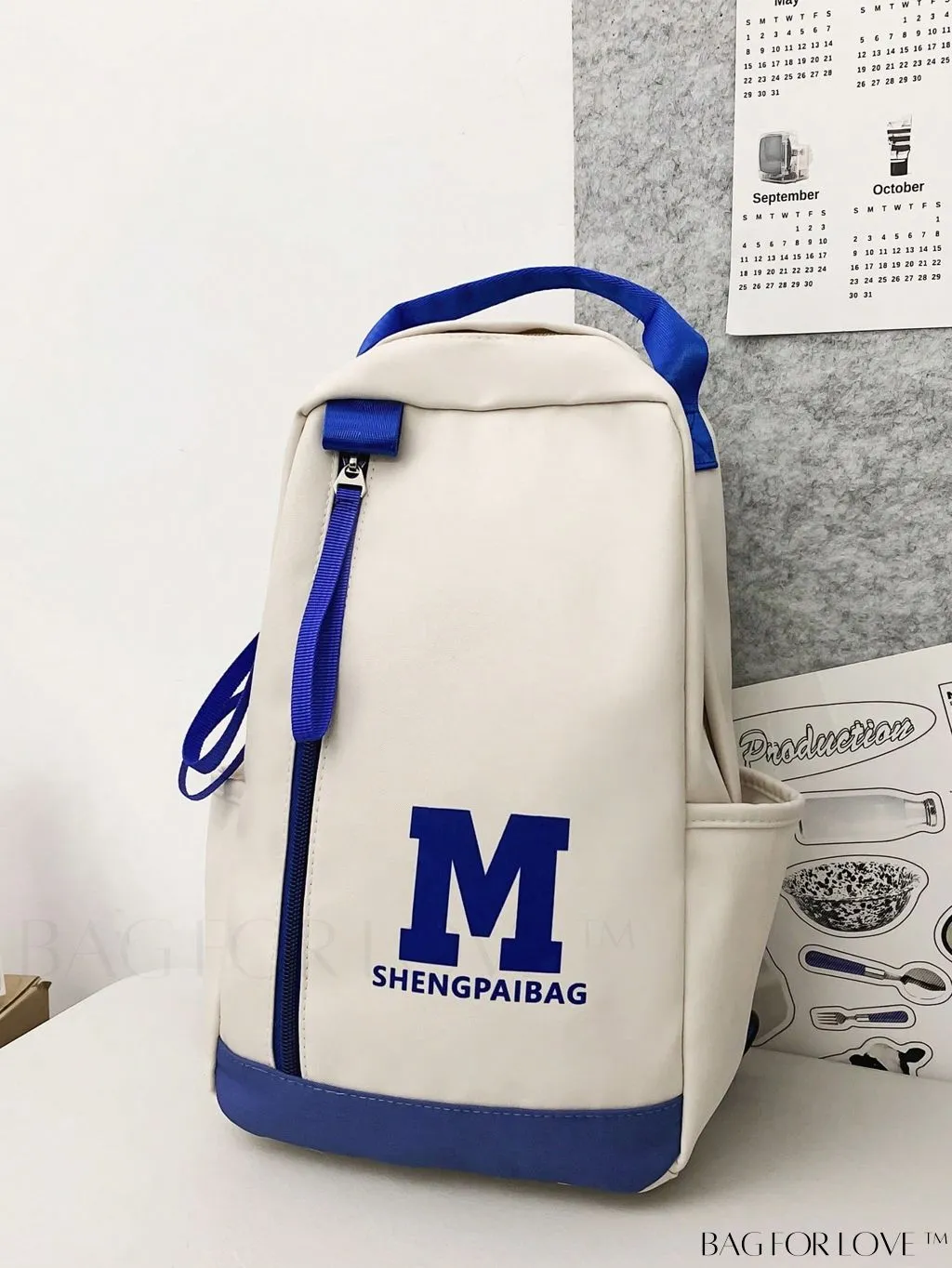 BagForLove - Colorblocked Sling Bag: Letter Print, Adjustable Strap, Includes Bag Charm