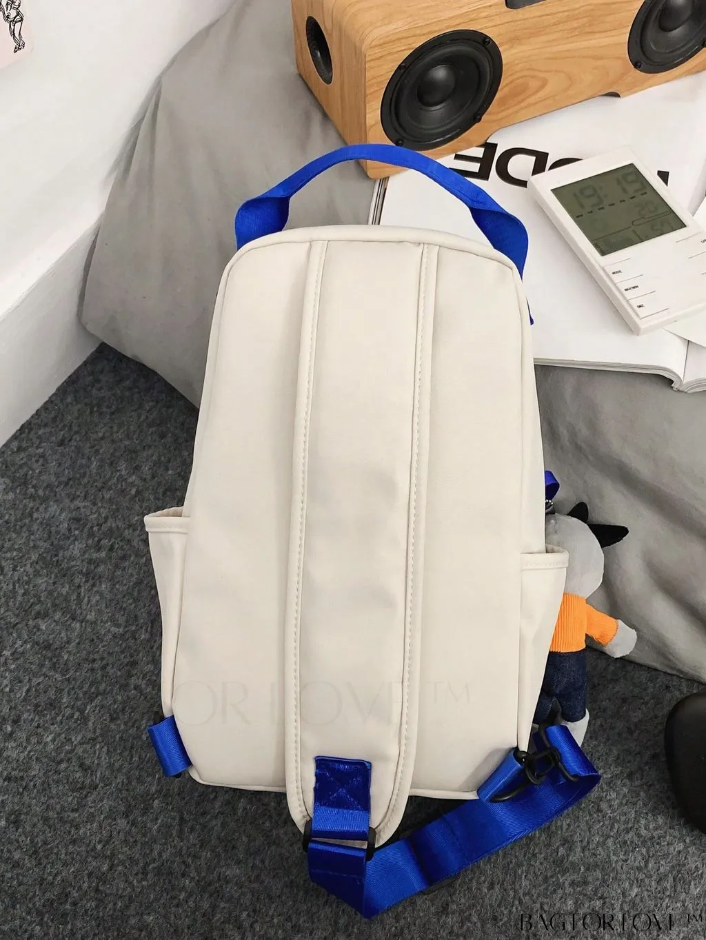 BagForLove - Colorblocked Sling Bag: Letter Print, Adjustable Strap, Includes Bag Charm
