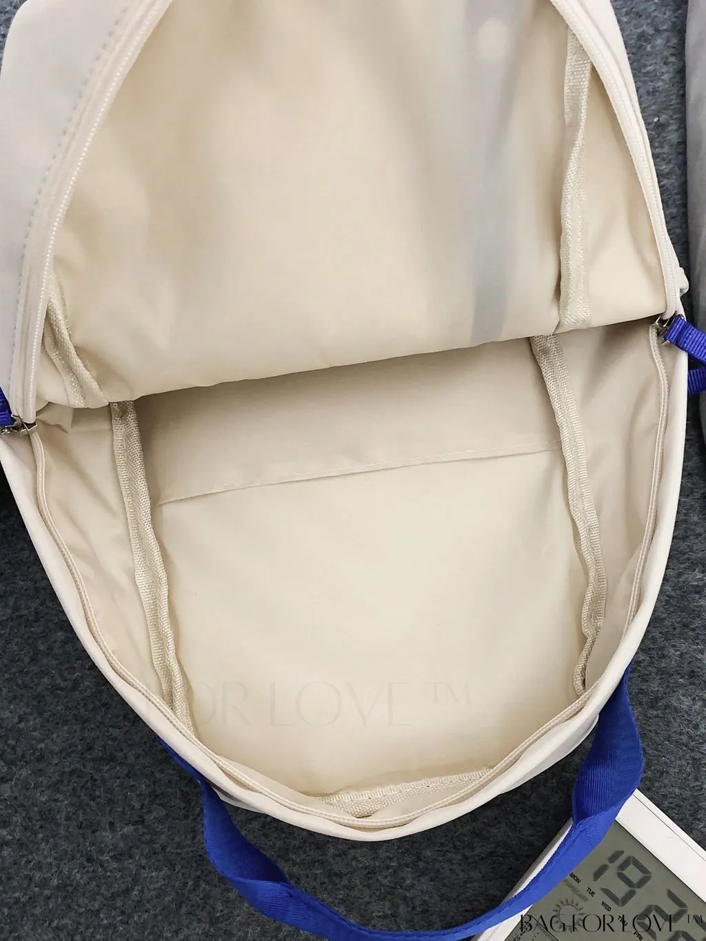 BagForLove - Colorblocked Sling Bag: Letter Print, Adjustable Strap, Includes Bag Charm