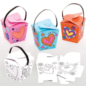 Baker Ross AT357 Heart Color in Treat Boxes - Pack of 12, Creative Valentine's Day Art and Craft Supplies for Kids to Make and Decorate