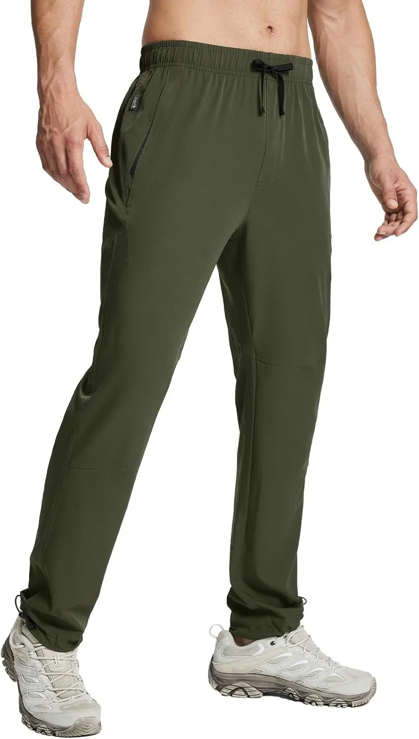 baleaf Men's Hiking Pants Lightweight Quick Dry Water Resistant Elastic Waist Cargo Pants with Zip Pockets for Outdoor