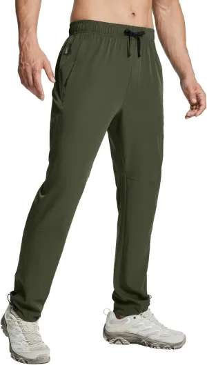 baleaf Men's Hiking Pants Lightweight Quick Dry Water Resistant Elastic Waist Cargo Pants with Zip Pockets for Outdoor
