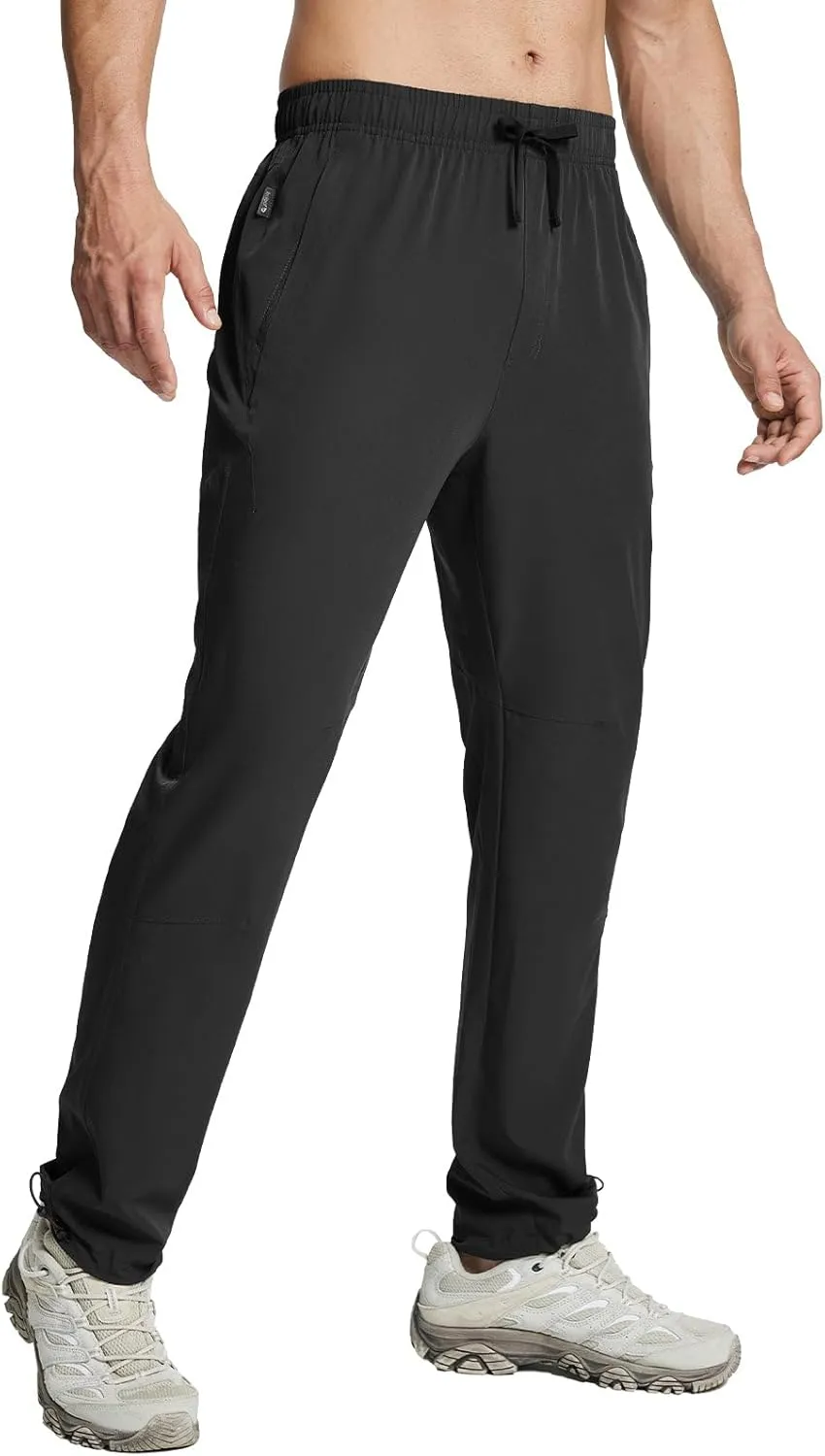 baleaf Men's Hiking Pants Lightweight Quick Dry Water Resistant Elastic Waist Cargo Pants with Zip Pockets for Outdoor