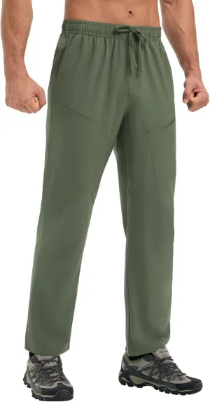 baleaf Men's Hiking Pants Ripstop Water Resistant Cargo Quick Dry Travel Elastic Waist with Zip Pockets UPF 50  Work