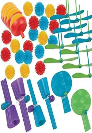 Ball & Game Super Mega Mix Value Pack (22" x 9.25"- Pkg. Size) - Pack Of 100 - Colorful Plastic Party Favors - Perfect For Celebrations & Gifts