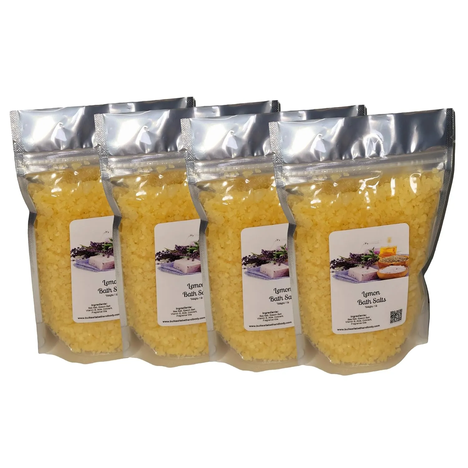 Bath Salts | 1lb Bag | Lemon Scent | Quantity Price Breaks ((4) 1lb Bags)