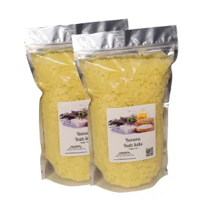 Bath Salts | (2) 4lb Bags (128 oz.) | Banana Scent | Epsom Salt | Sea Salt | Bathing | Body Care | Beauty | Relaxation | Spa | Pedicure | Manicure