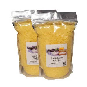 Bath Salts | (2) 4lb Bags (128 oz.) | Vanilla Scent | Epsom Salt | Sea Salt | Bathing | Body Care | Beauty | Relaxation | Spa | Pedicure | Manicure