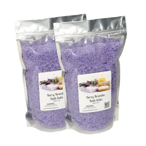 Bath Salts | 8lbs (2) 4lb Bags (128 oz.) | Berry Bramble Scent | Epsom Salt | Sea Salt | Bathing | Body Care | Beauty | Relaxation | Spa | Pedicure | Manicure