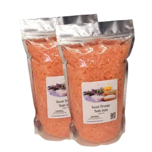 Bath Salts | 8lbs (2) 4lb Bags (128 oz.) | Sweet Orange Scent | Epsom Salt | Sea Salt | Bathing | Body Care | Beauty | Relaxation | Spa | Pedicure | Manicure