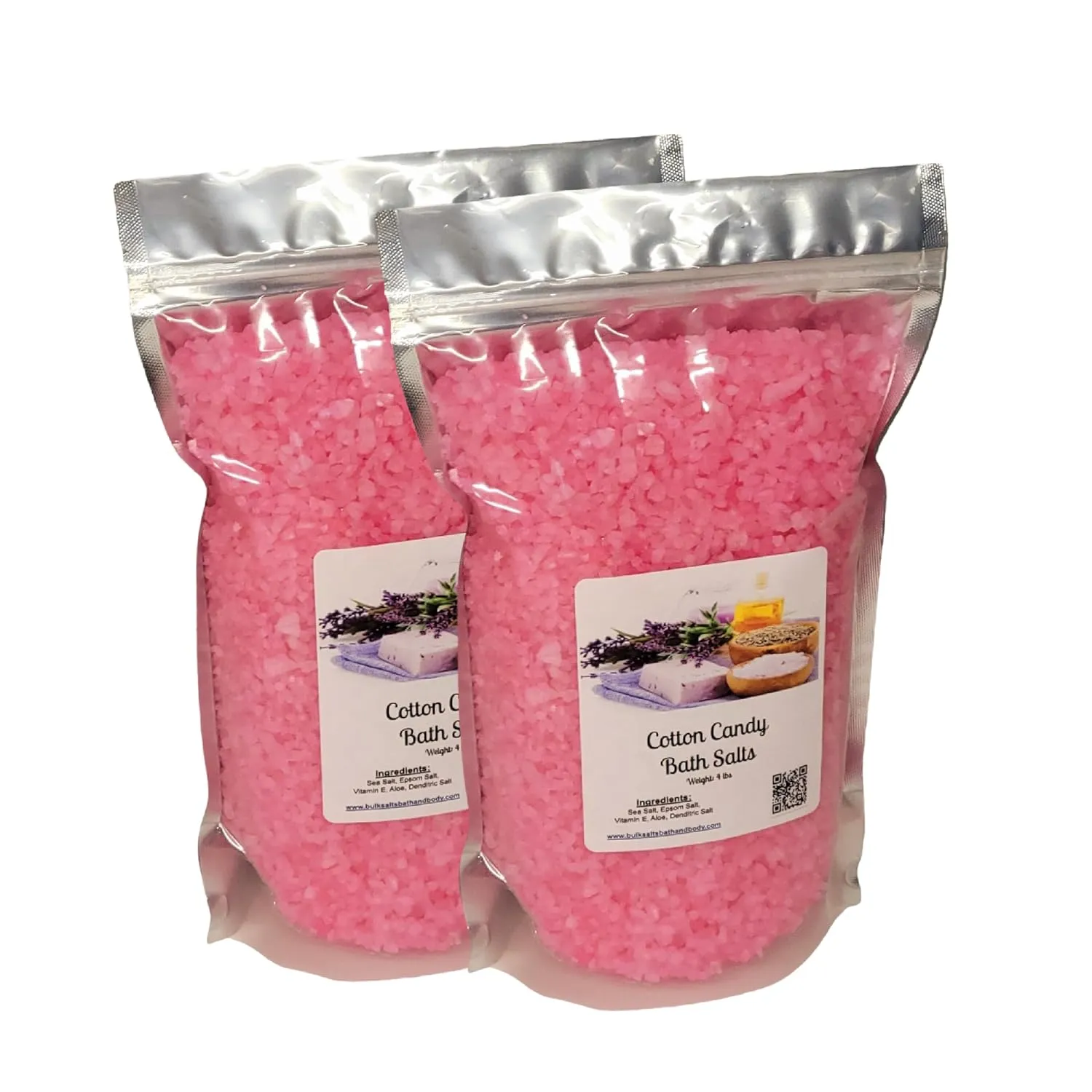 Bath Salts | 8lbs (2) 4lb Bags (128oz) | Cotton Candy Scent | Bathing | Body Care | Beauty | Relaxation | Spa