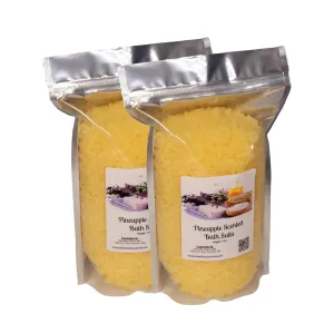 Bath Salts | 8lbs (2) 4lb Bags (128oz) | Pineapple Scent | Bathing | Body Care | Beauty | Relaxation | Spa