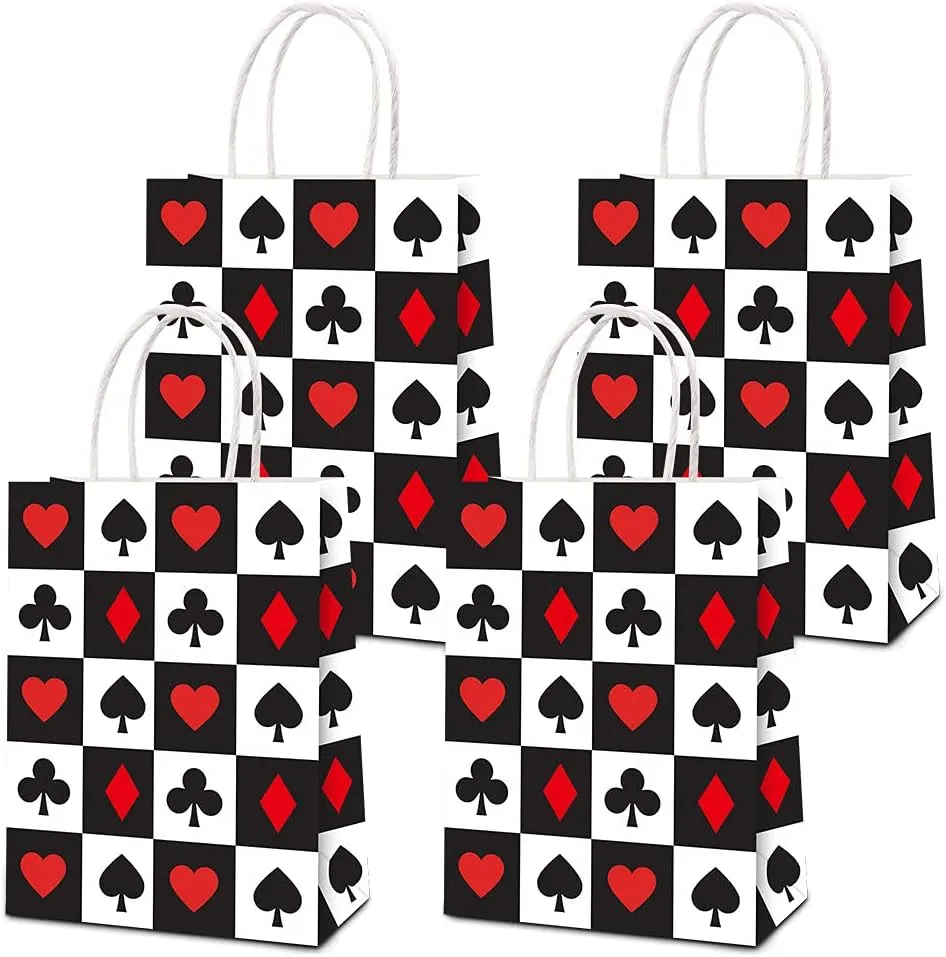 BCHOCKS 16 PCS Party Favor Bags for Casino Birthday Party Supplies, Party Gift Goody Treat Candy Bags for Casino Party Favors Decor Birthday Party Decor