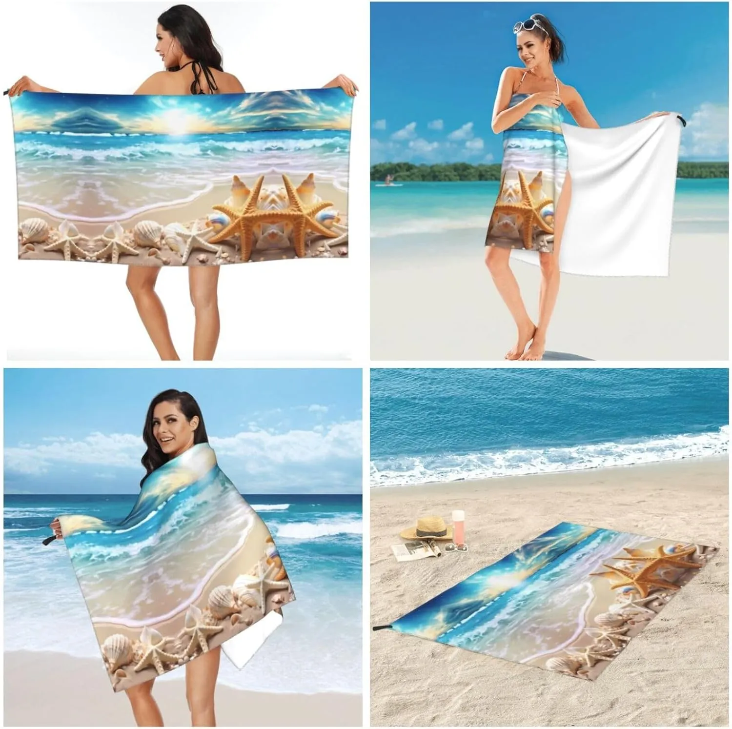 Beach Premium Compact Microfiber Travel Towel-Featherlight & Quick Dry,Sand-Resistant Beach Towel for Swimming,Camping,Vacation Essentials with Carry Pouch