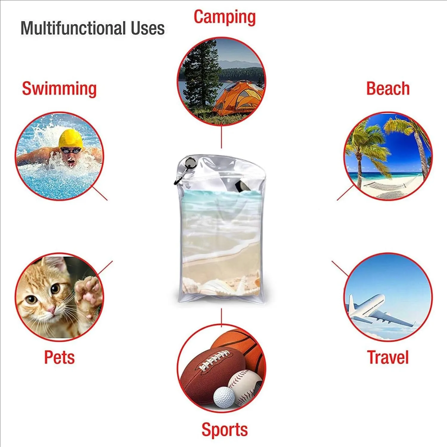 Beach Premium Compact Microfiber Travel Towel-Featherlight & Quick Dry,Sand-Resistant Beach Towel for Swimming,Camping,Vacation Essentials with Carry Pouch
