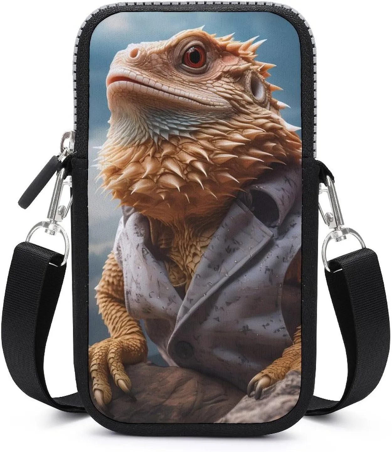 Bearded Dragon Lizard Animal Phone Purse Crossbody for Women Card Holder Wallet Shoulder Bag for Work Travel