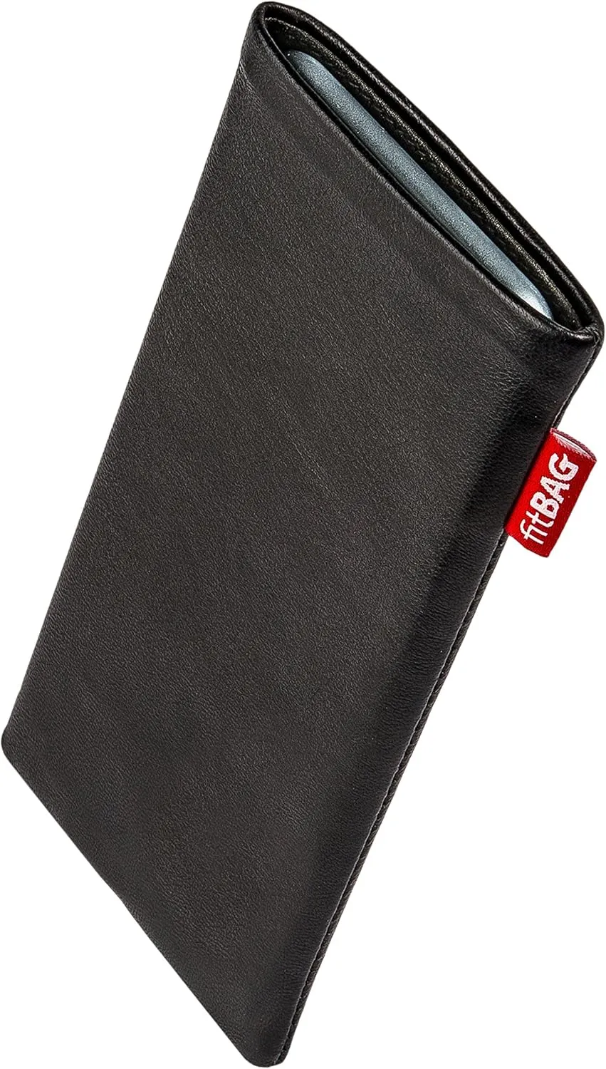 Beat Black Custom Tailored Sleeve for Mobistel Cynus T1. Fine Nappa Leather Pouch with Integrated Microfibre Lining for Display Cleaning