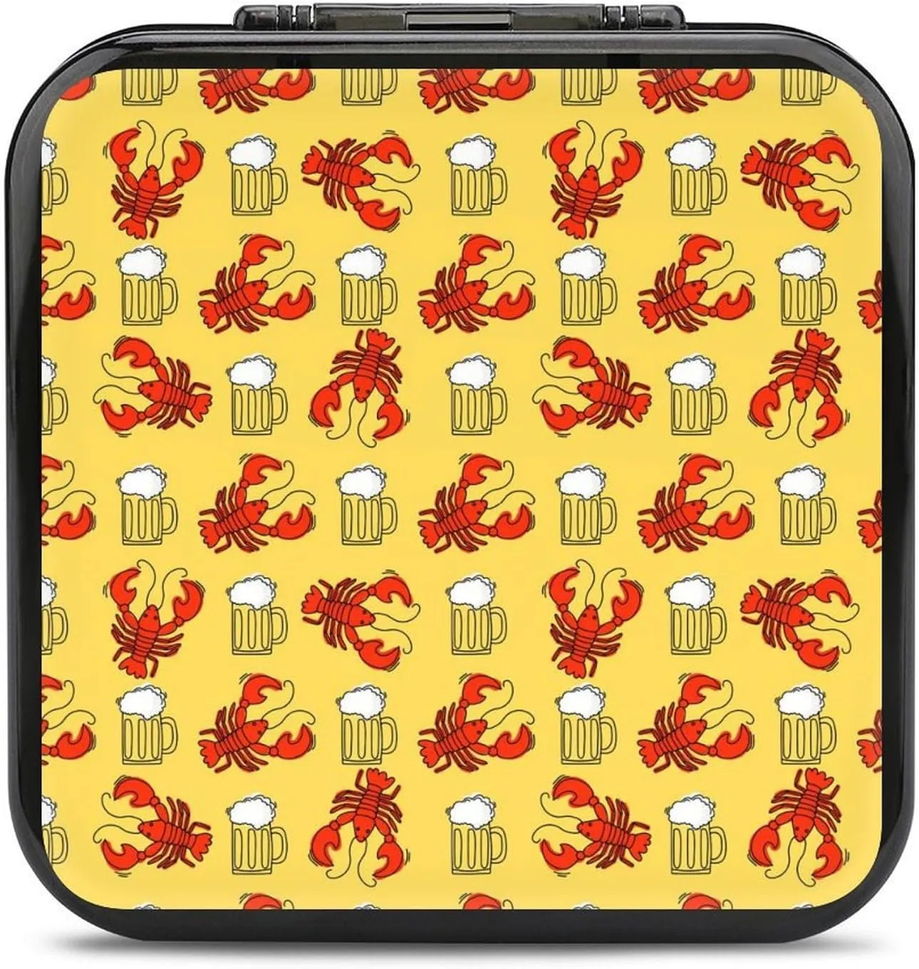 Beer and Crawfish 24 Game Card Holder Case Storage Box Compatible with Switch Gifts for Game Lover