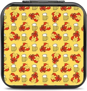 Beer and Crawfish 24 Game Card Holder Case Storage Box Compatible with Switch Gifts for Game Lover