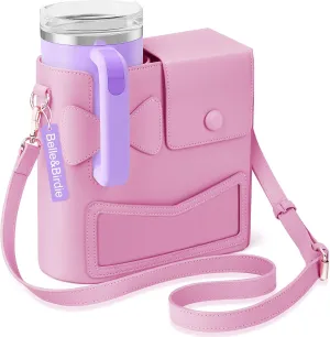 belle&birdie Crossbody Bag for Stanley Cup Purse, Outdoor Portable Water Bottle Holder with Adjustable Shoulder Strap