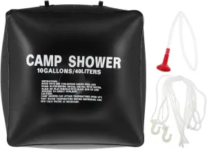 BESPORTBLE 1 Set Solar Bath Bags Outdoor Shower Bag Shower Camping Outdoor Camp Shower Camping Shower Heated Waterproof Adults Showers Portable Camping Pouch Solar Water Bag Black PVC