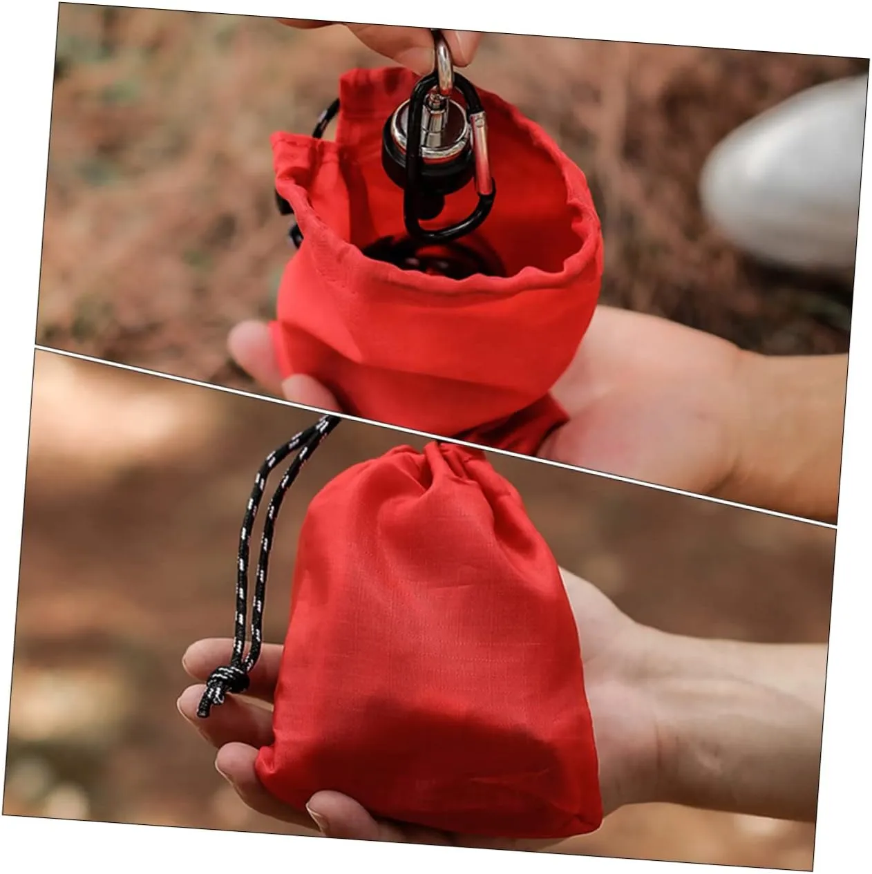 BESPORTBLE Family Travel Storage Bag Polyester Red Portable Pocket Small Bundle Pocket Camping Organizer