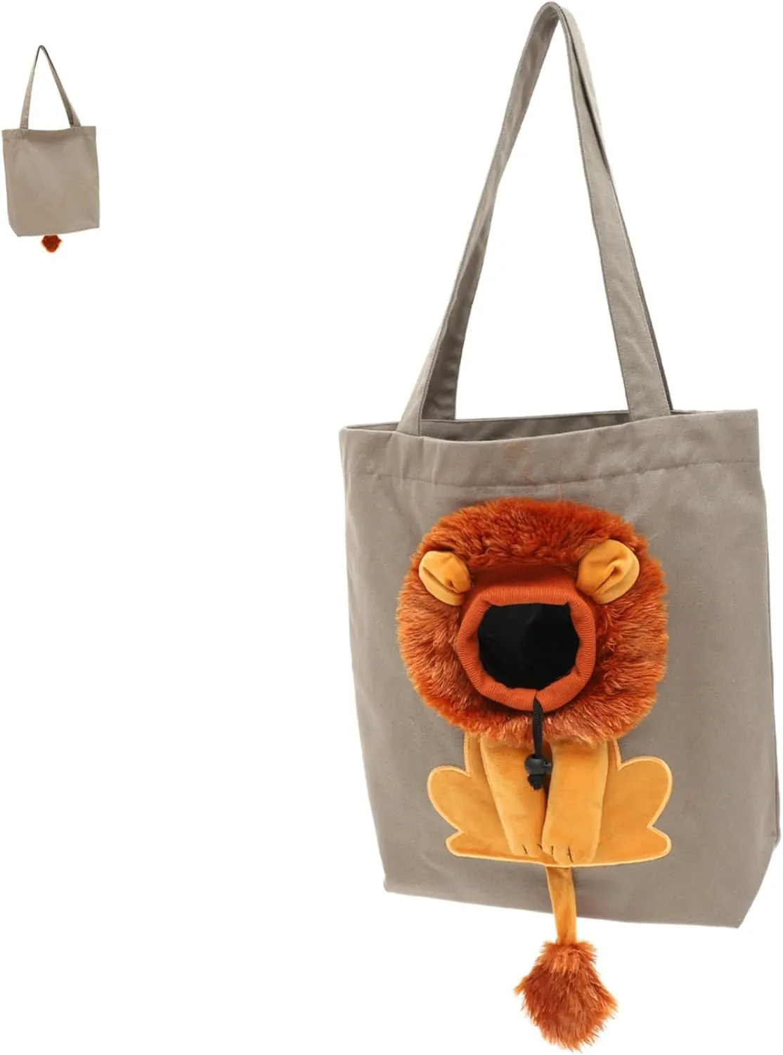 BESPORTBLE Pet Canvas Sling Carrier Bag Lion Design Lightweight Durable Pet Shoulder Tote for Cats and Dogs for Travel and Outdoor Activities Deep
