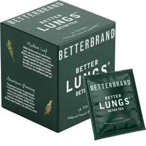 Betterbrand BetterLungs Detox Tea – Herbal Tea for Respiratory Support | Mullein Leaf & Herbal Blend for Lung Health & Wellness | Caffeine-Free | 15 Tea Bags