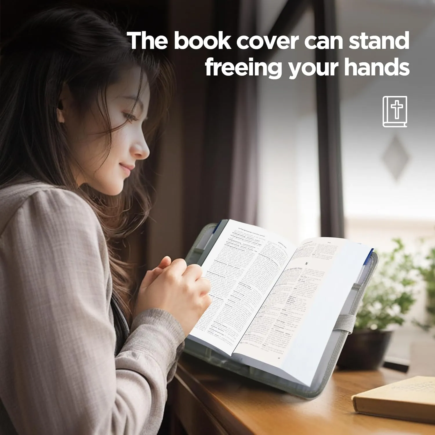Bible Cover Case for Women with Adjustable Crossbody Strap, Durable Bible Protector, Spacious Bible Carrying Case with Organizational Design, Fits Most Bibles,Flower Print