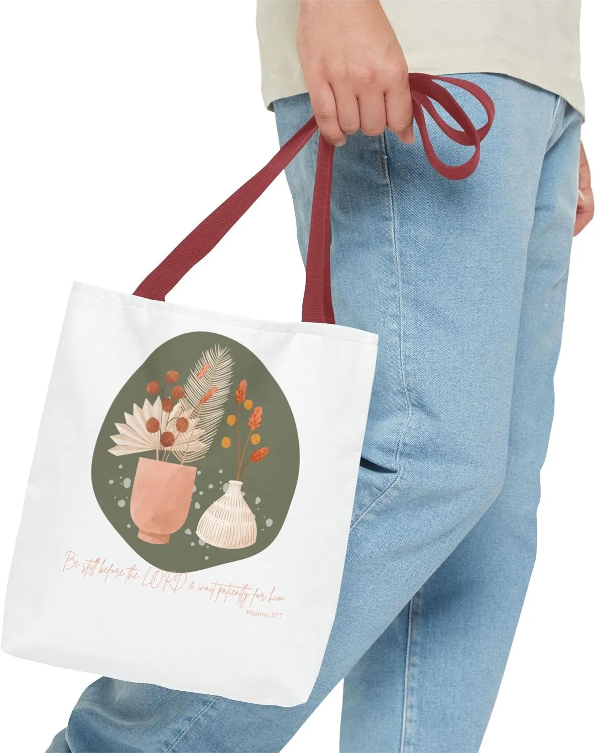 Bible Verse Tote Bag, Scripture Canvas Tote, Religious Carryall, Inspirational Shoulder Bag, Book Bag, Faithful Grocery Tote