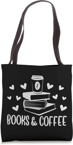 Bibliophile Gifts For Bookworm - Books and Coffee Tote Bag