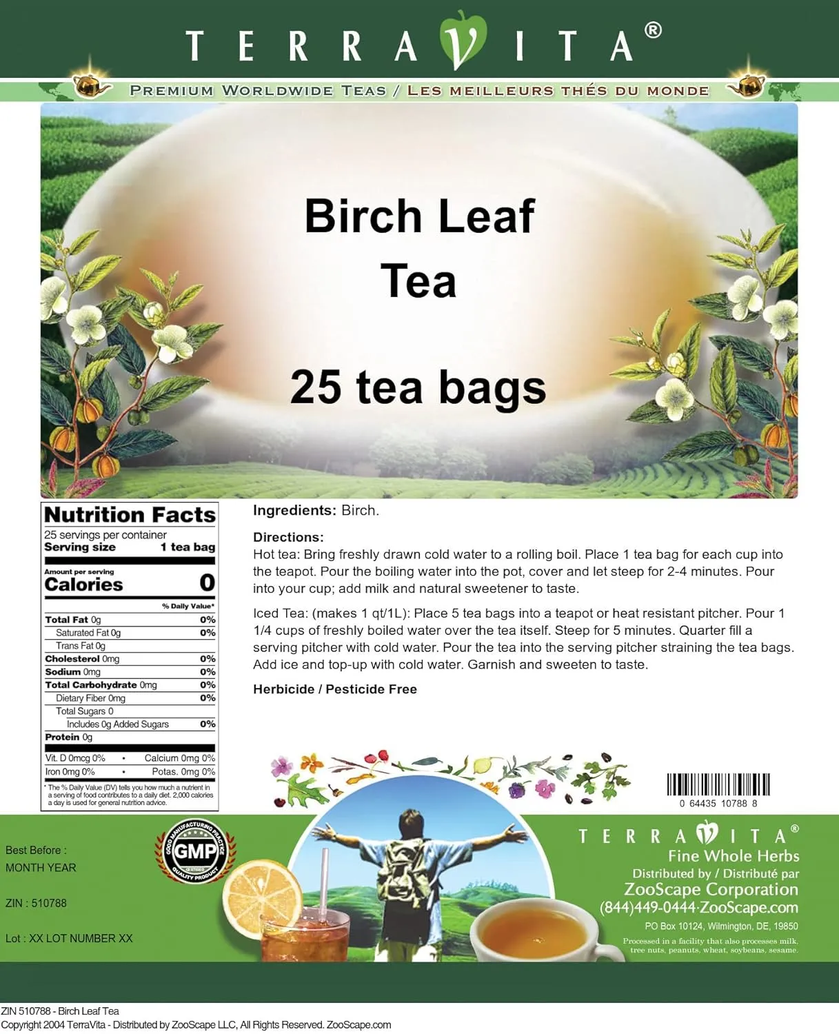 Birch Leaf Tea (25 tea bags, ZIN: 510788) - 3 Pack