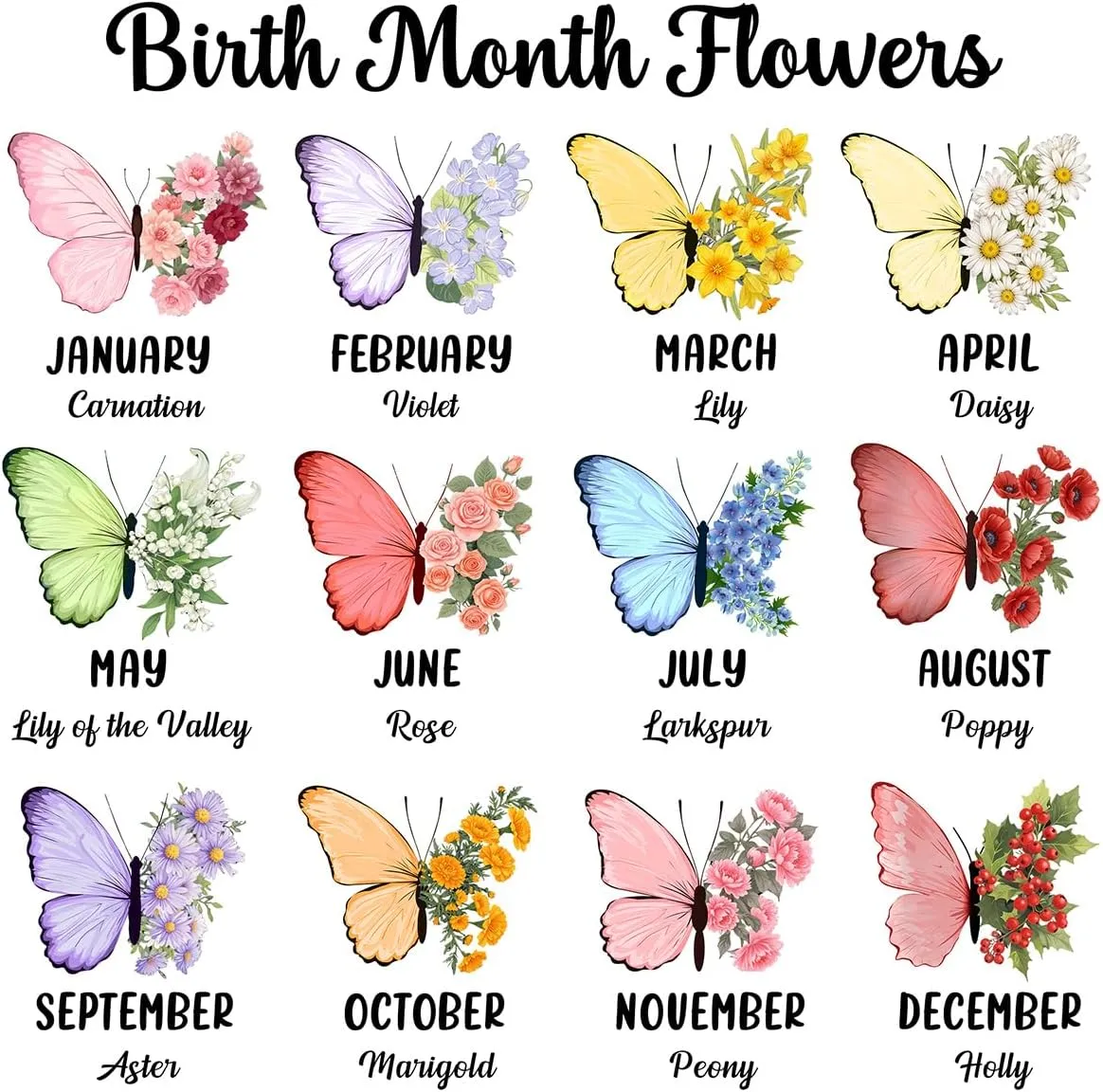 Birthmonth Flower Bottle Carrier Bag - Personalized Pouch Holder for 40Oz Tumbler with Strap and Zipper Pocket for Phone and Accessories, Gifts for Women Friends Sisters Bridemaids (B05)
