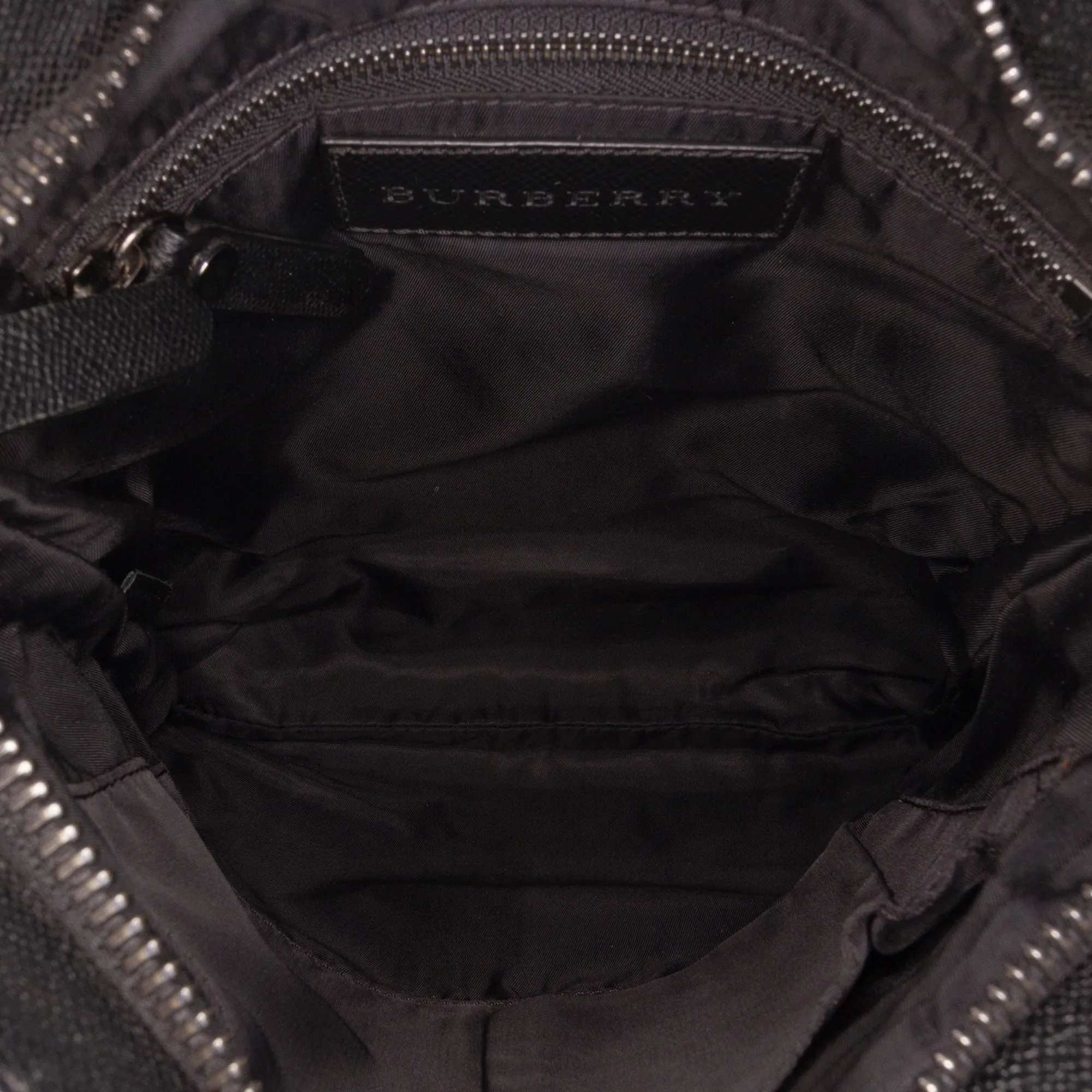 Black Burberry Tonal Check Canvas Crossbody