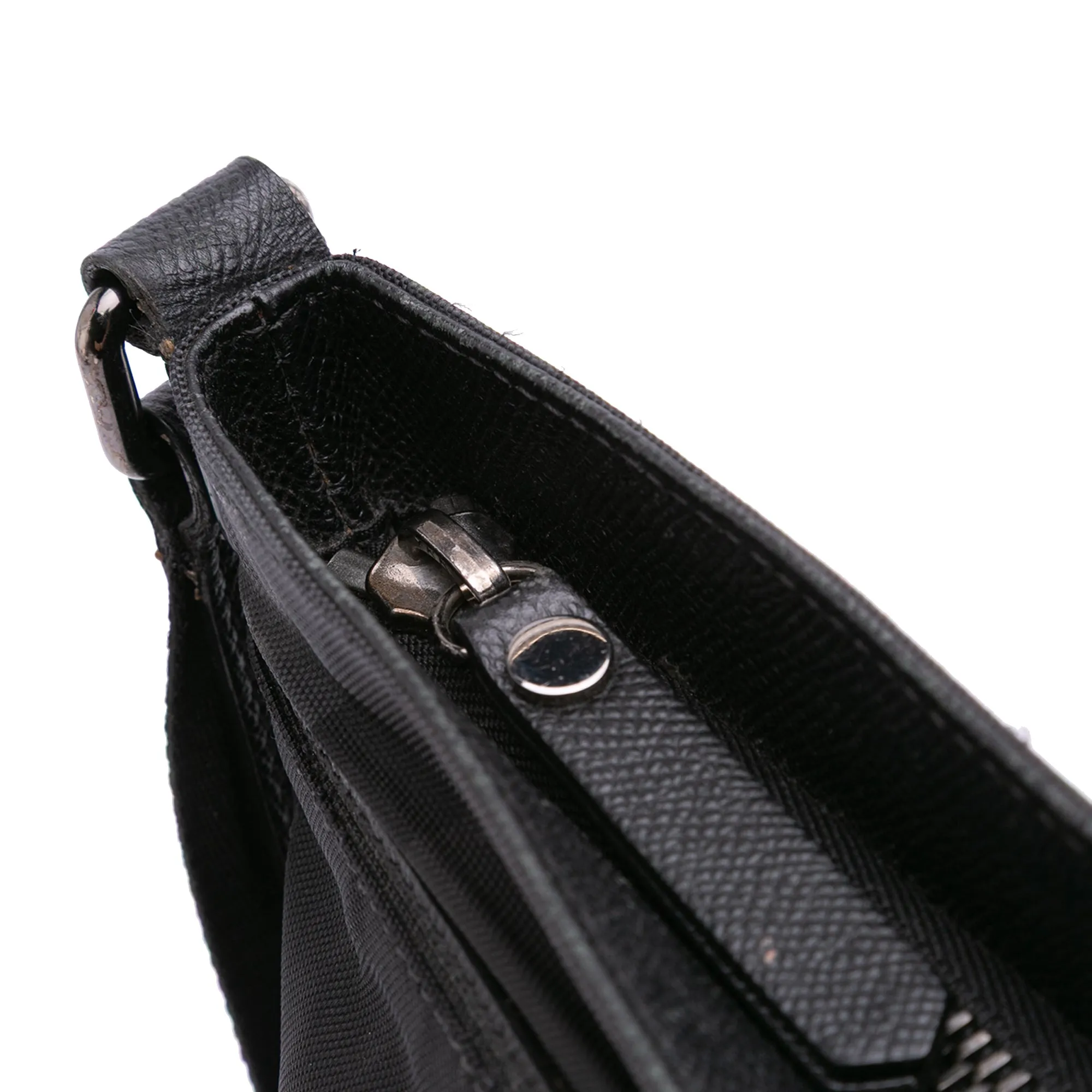 Black Burberry Tonal Check Canvas Crossbody